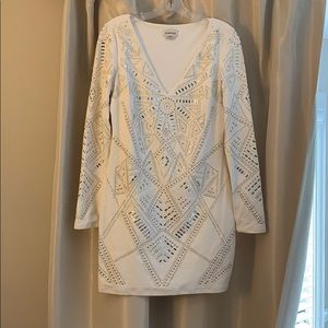 Bebe embellished sequin mini dress L